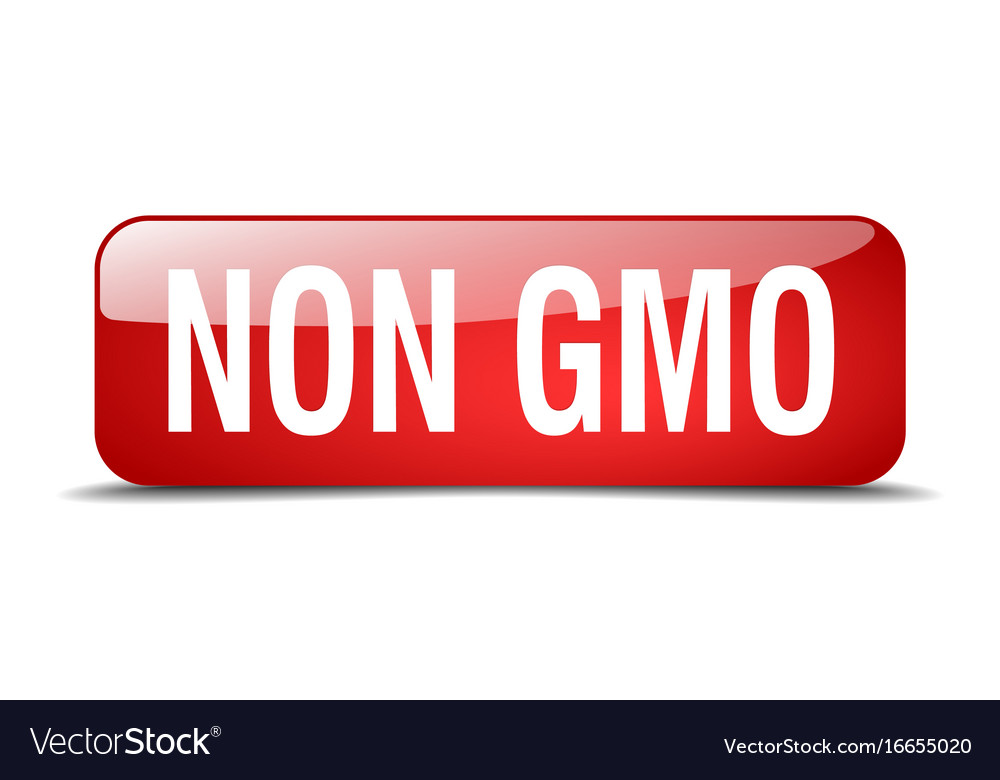 Non gmo red square 3d realistic isolated web