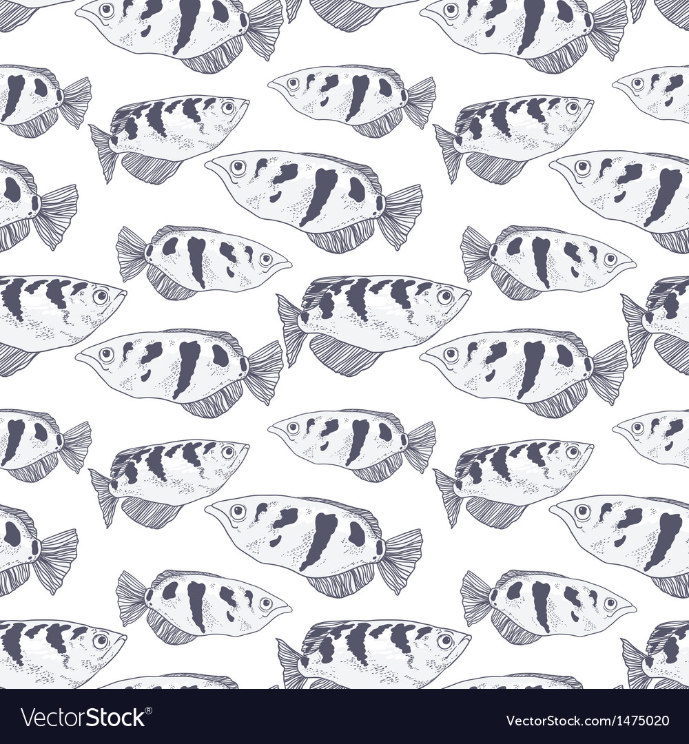 Seamless background with fish Royalty Free Vector Image