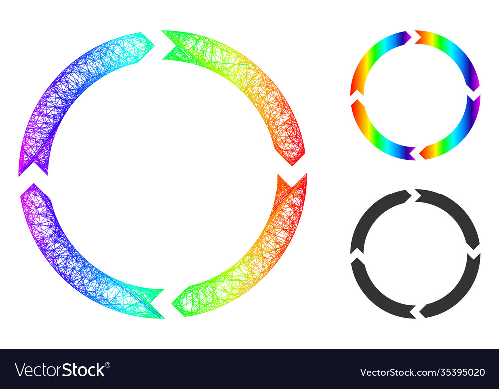 Spectrum net mesh gradient rotation icon vector image Spectrum net mesh gradient rotation icon