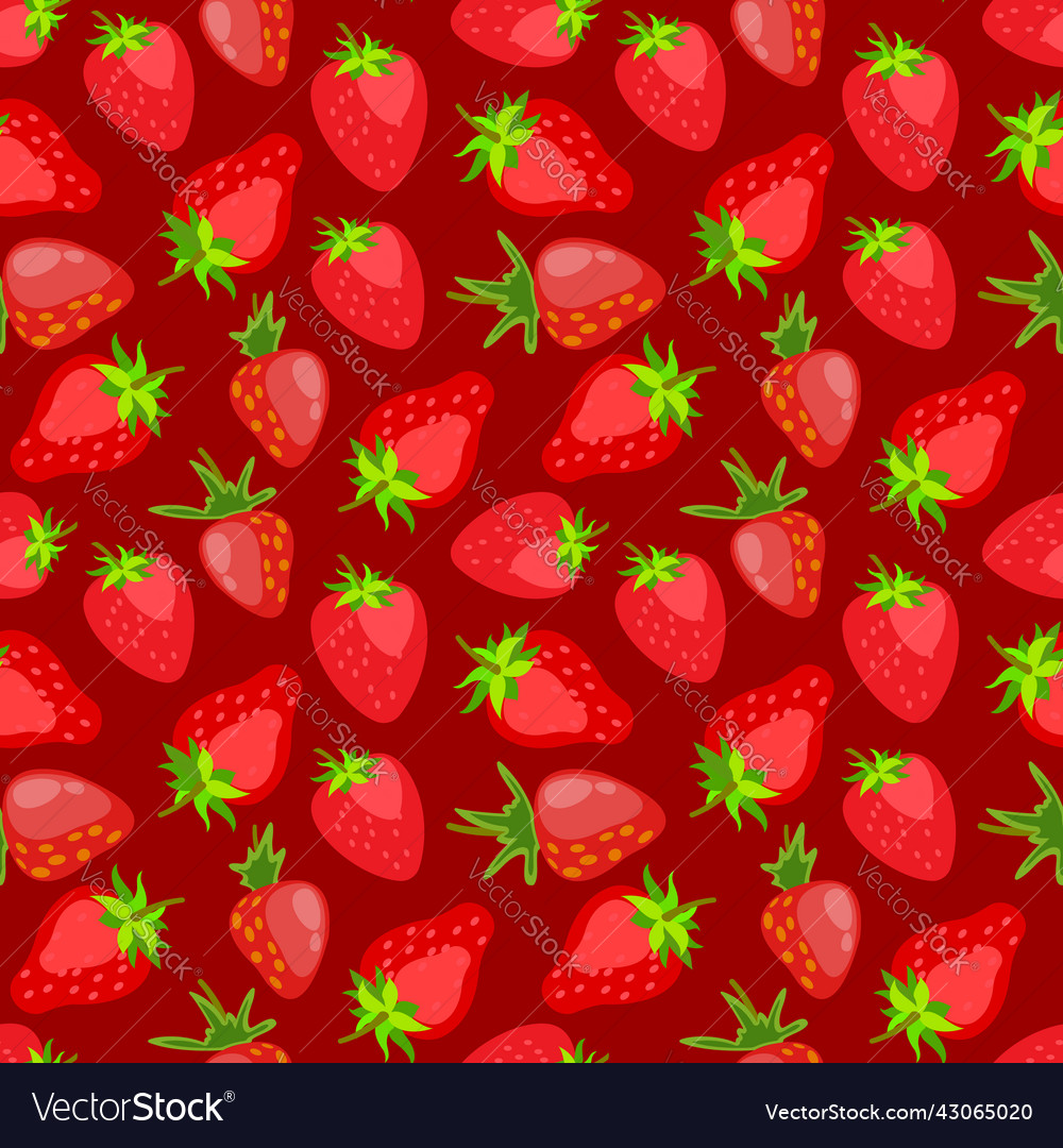 Strawberries seamless pattern background