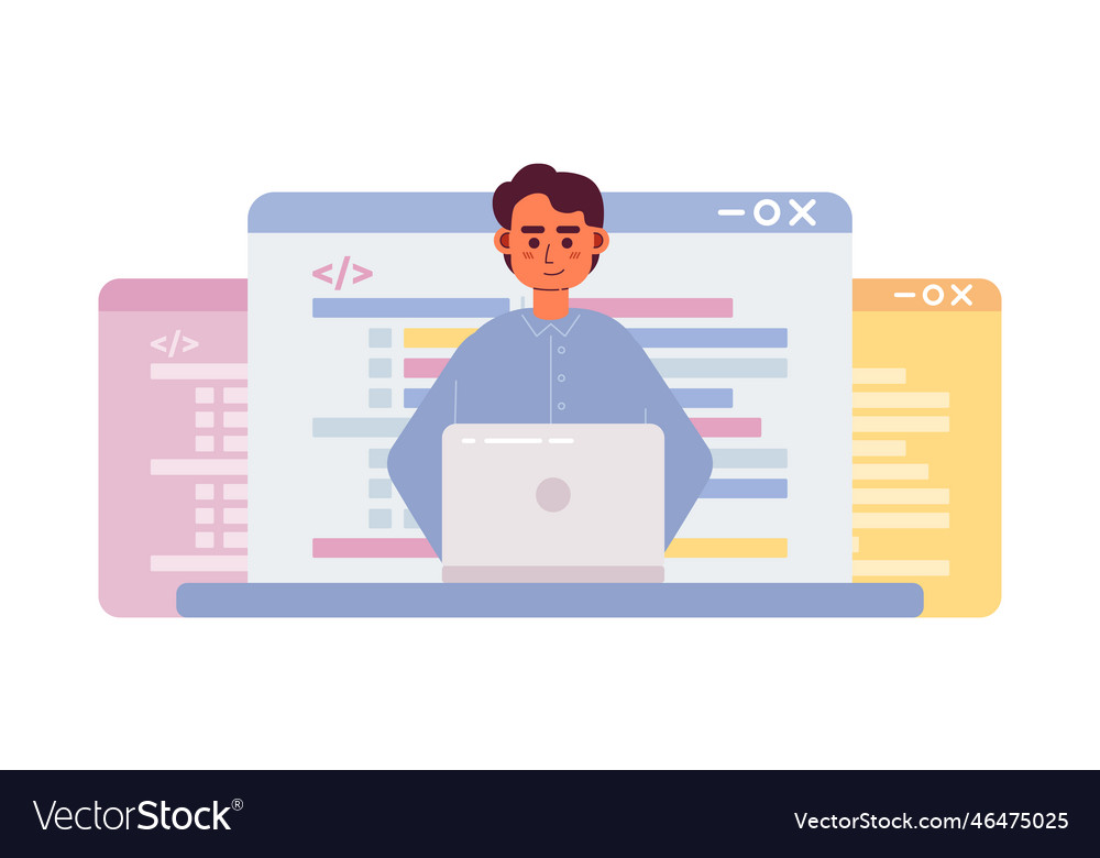 Coding Career Flat Concept