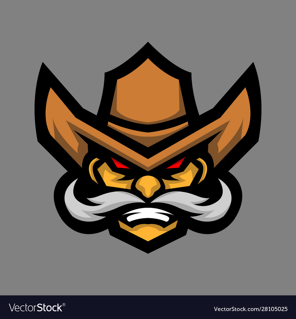 Cowboy head mascot logo Royalty Free Vector Image