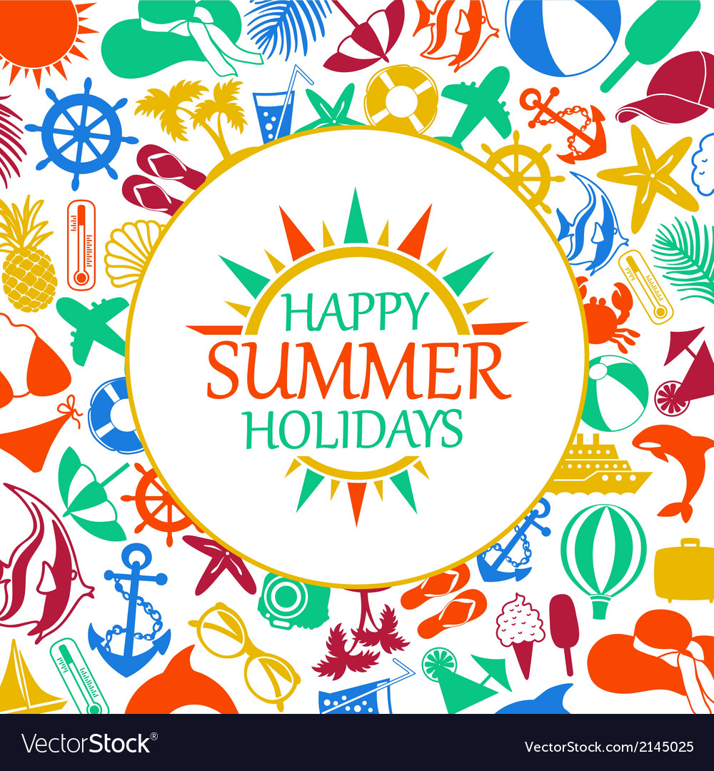 Happy summer holiday Royalty Free Vector Image