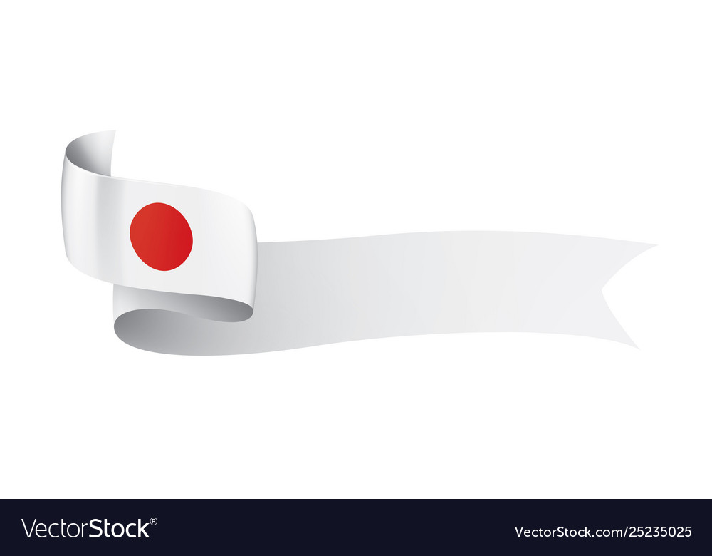 Japan flag on a white