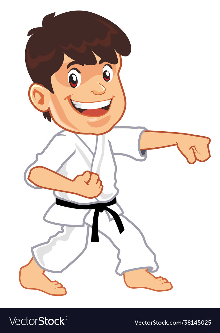 Karate mascot cartoon Royalty Free Vector Image