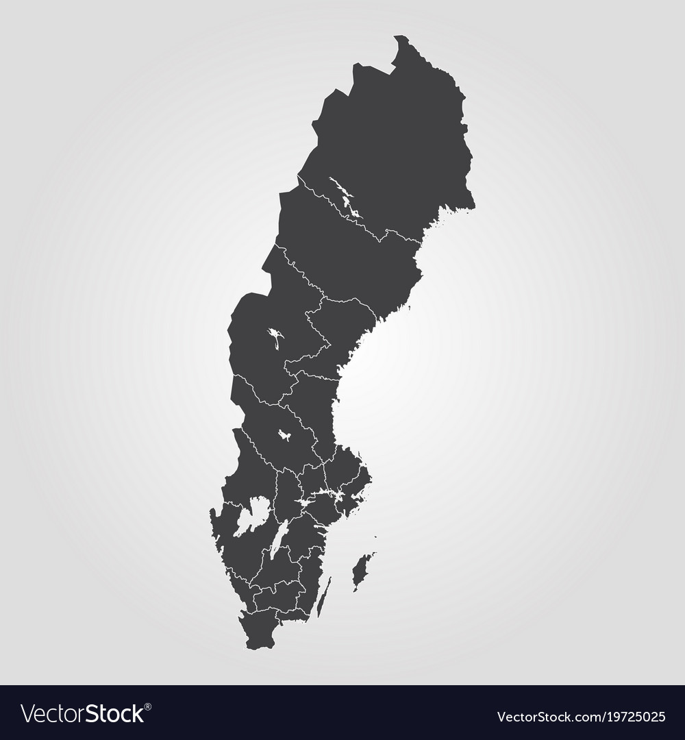 Map of sweden Royalty Free Vector Image - VectorStock