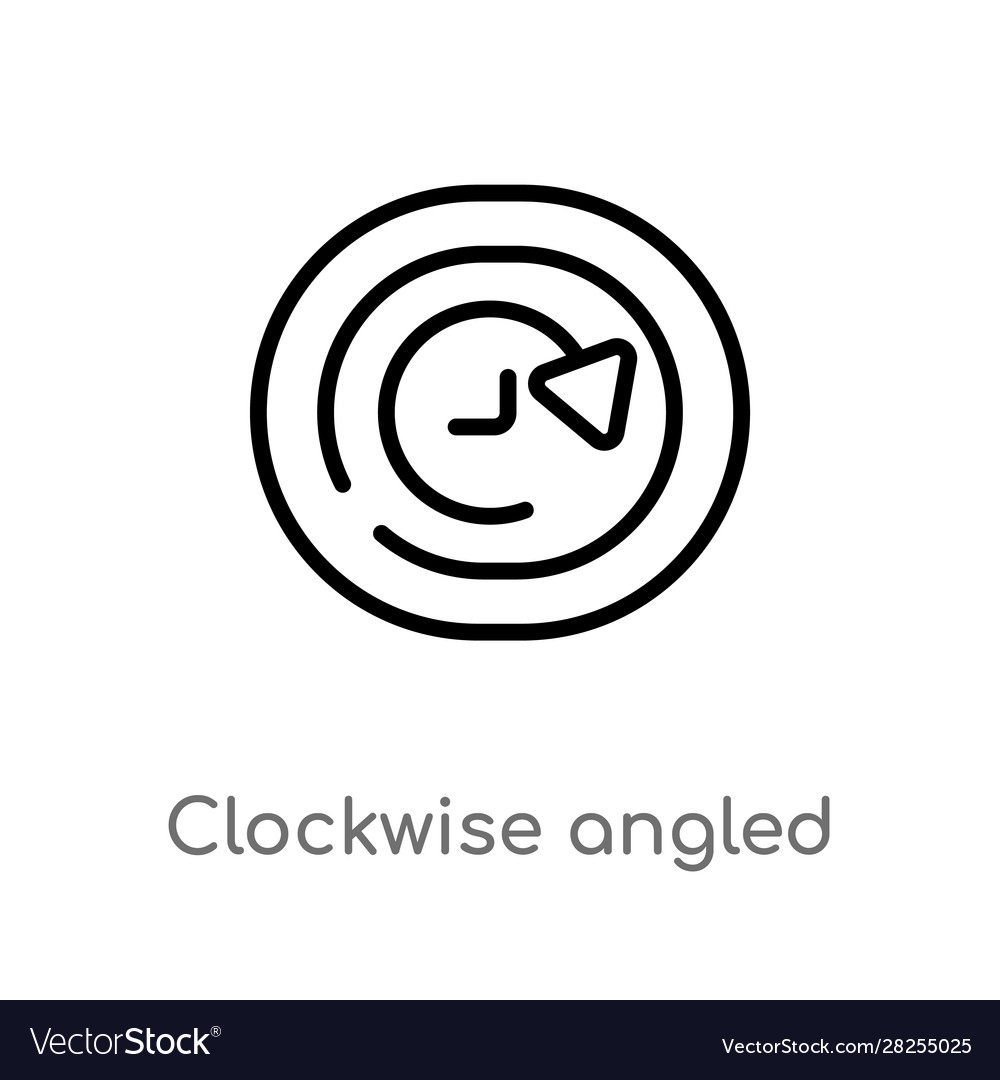 Outline clockwise angled arrows icon isolated