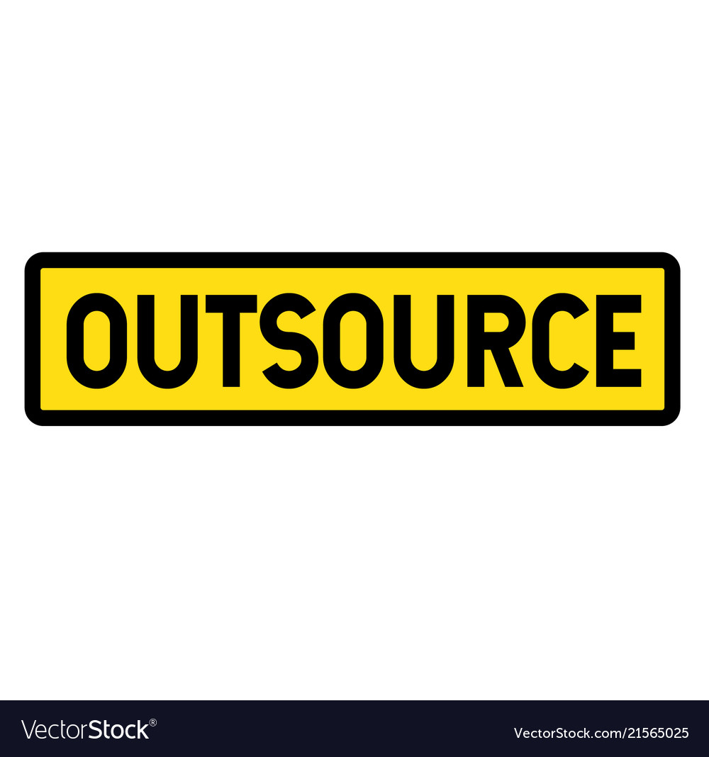 Outsource sign on white Royalty Free Vector Image