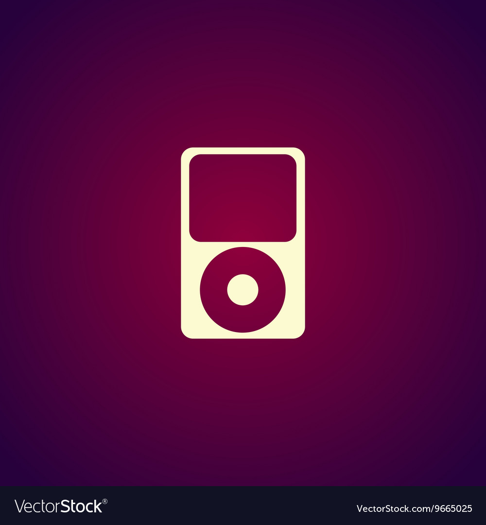 Portable media player icon flat design style