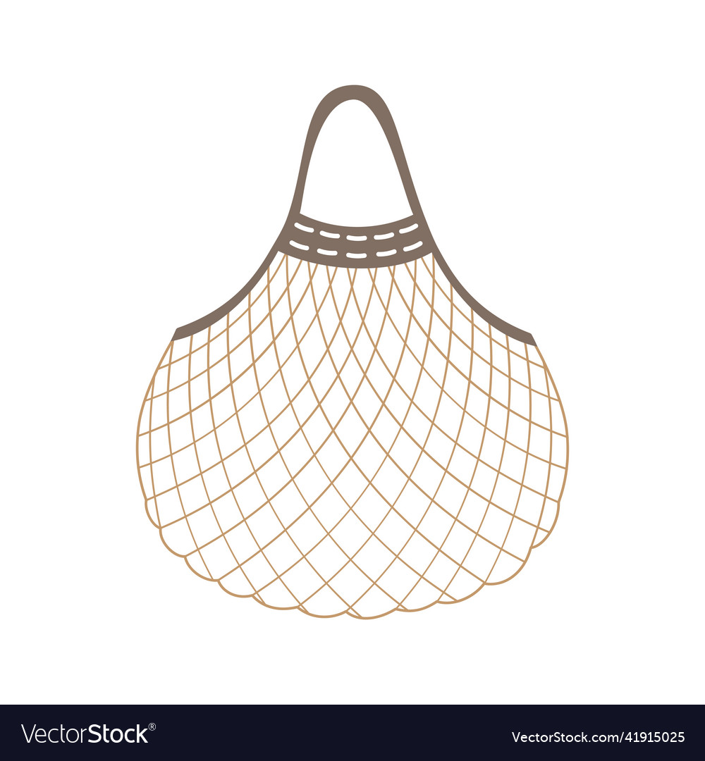 Reusable mesh eco bag isolated on white