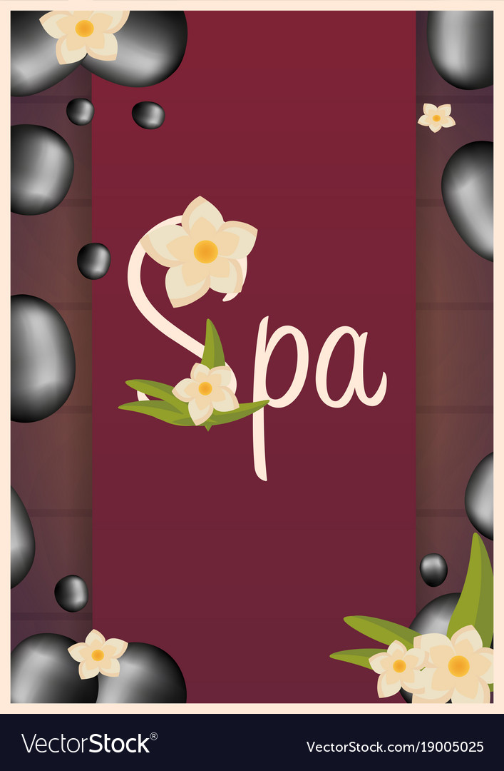 Spa salon poster with stones thai massage wood