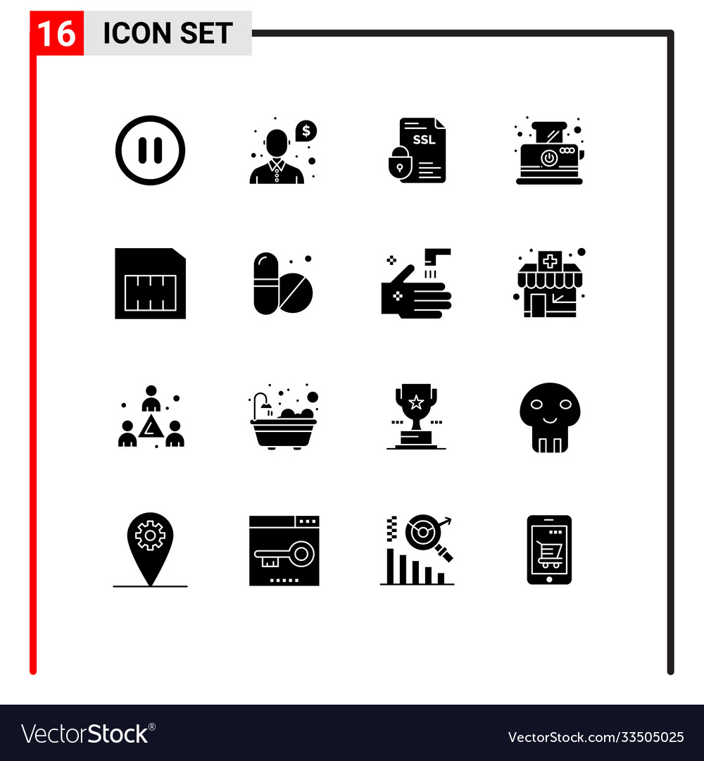 Stock-Symbol-Pack 16 Linienzeichen und Symbole