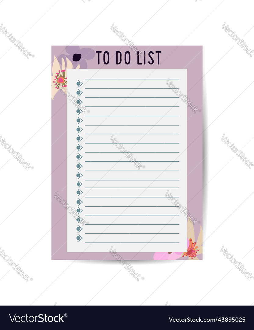 To do list with simple daily and trendy lettering Vector Image