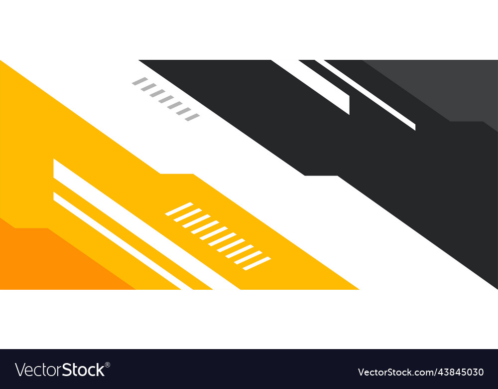 Abstract yellow and grey wide banner design