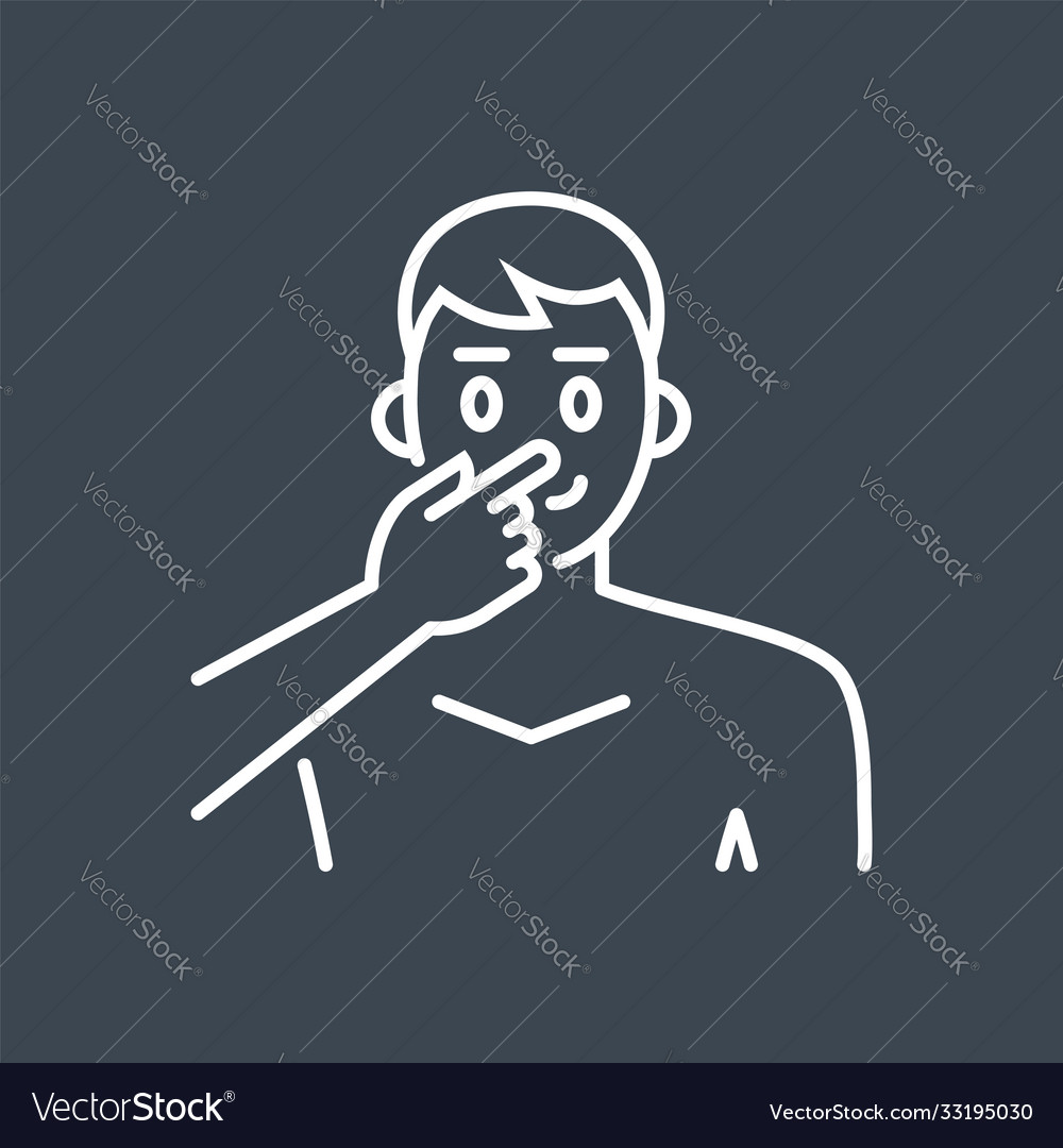 Avoid face touch related thin line icon vector image Avoid face touch related thin line icon