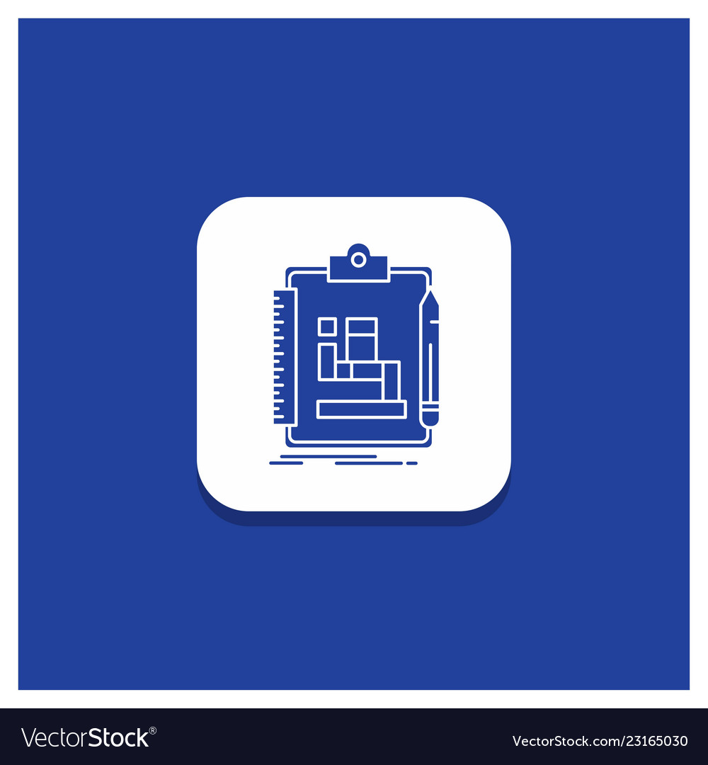 Blue round button for algorithm process scheme vector image Blue round button for algorithm process scheme