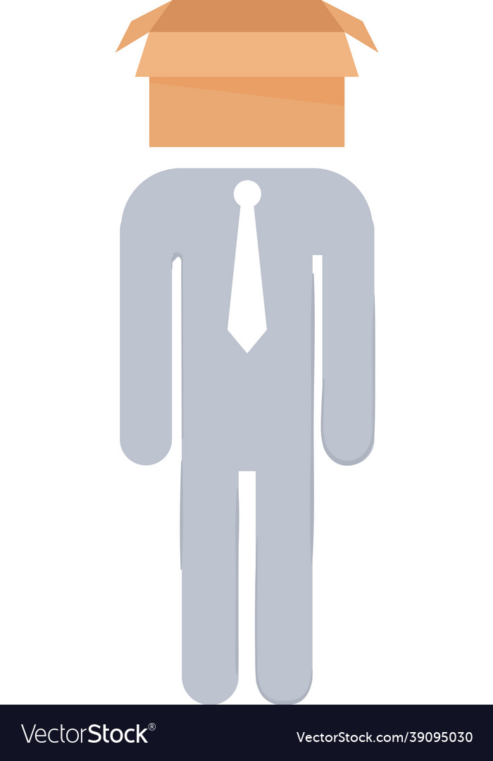 Businessman Box In Head Royalty Free Vector Image Businessman Box In Head Royalty Free Vector Image
