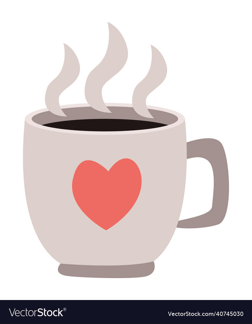 Coffee cup with heart Royalty Free Vector Image