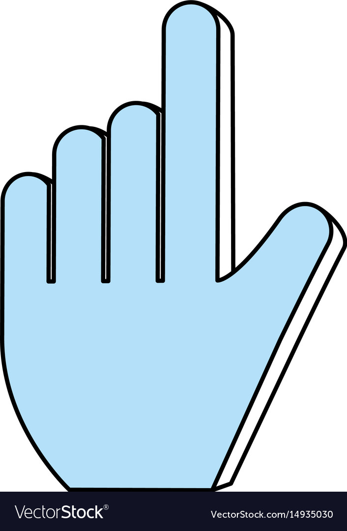 Color silhouette image of hand cursor pointer