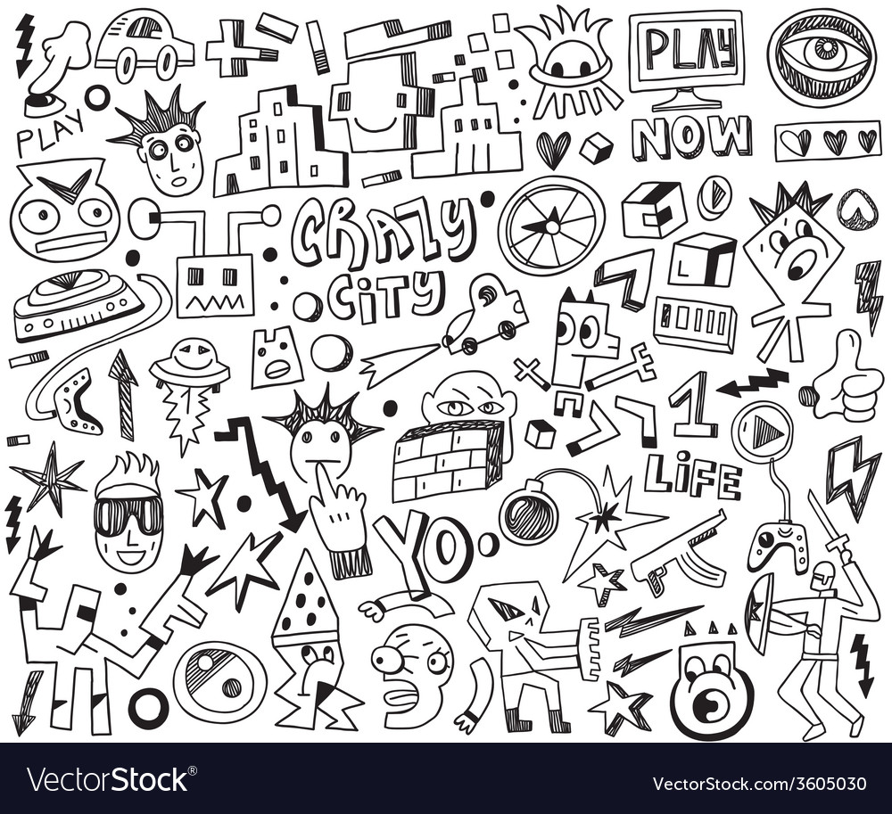 Premium Vector  Set of video game doodle illustration