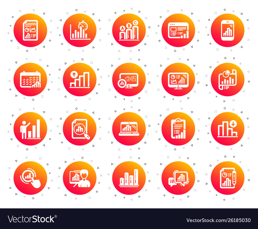 Graph icons set chart presentation report vector image Graph icons set chart presentation report
