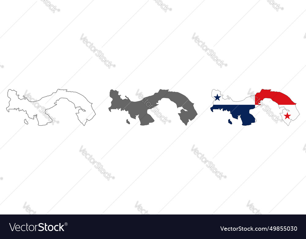 Highly detailed panama map with borders isolated Vector Image