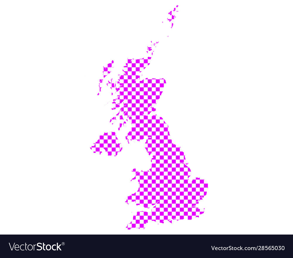 Map great britain in checkerboard pattern