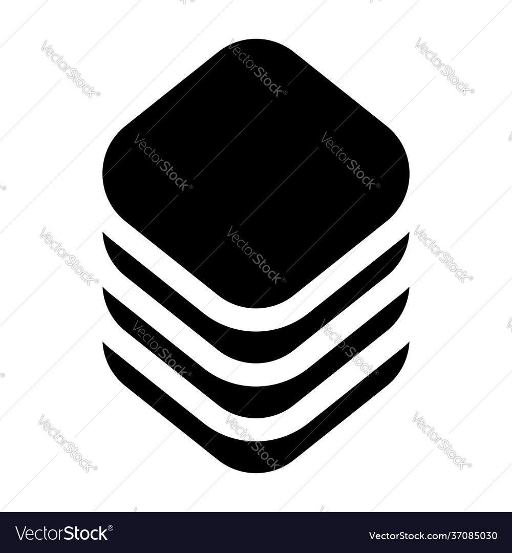 Multitier layered icon for computing or generic vector image Multitier layered icon for computing or generic
