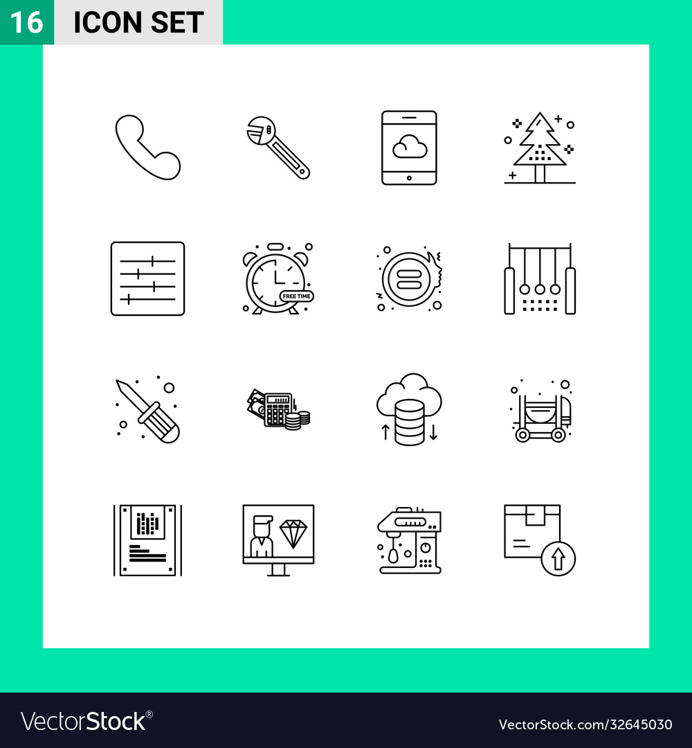 Pack 16 kreative Umrisse Layout Baum vector image Pack 16 kreative Umrisse Layout Baum