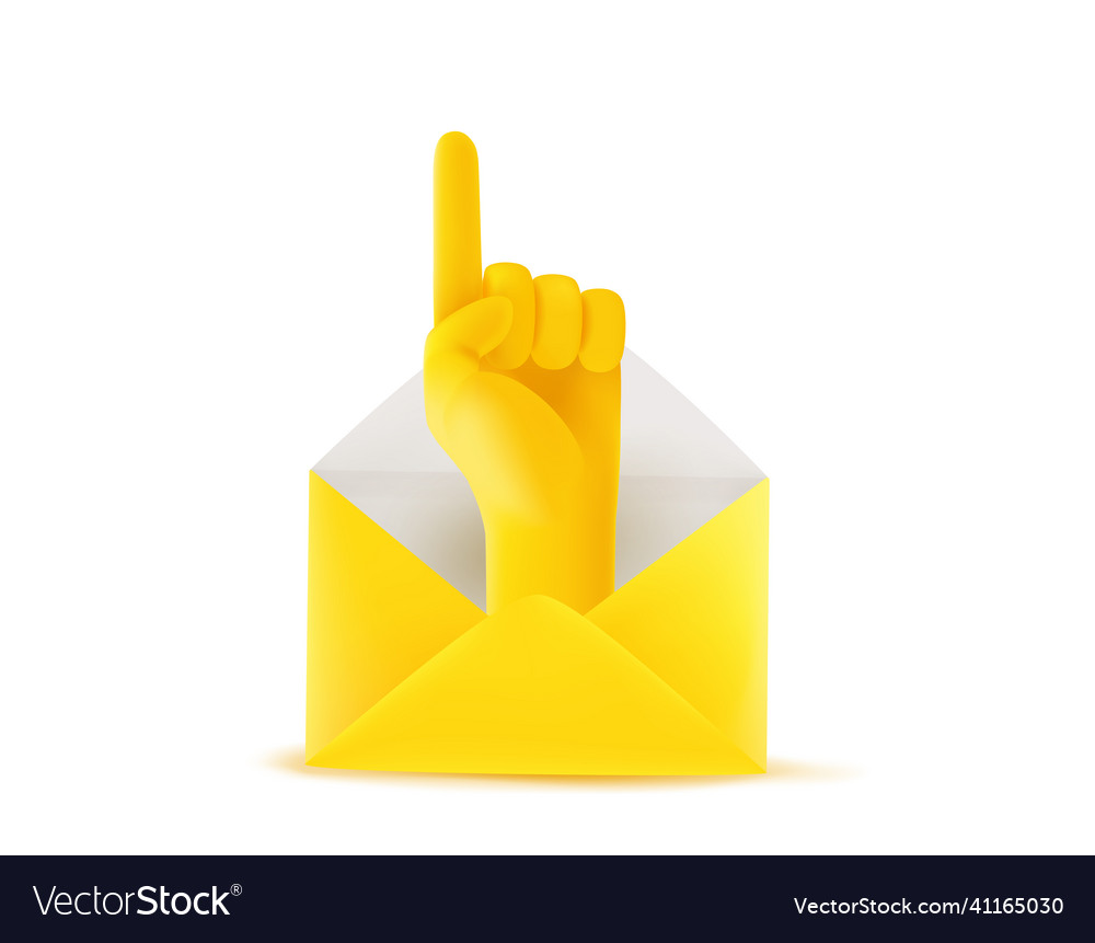 Paper envelope with hand important message Vector Image