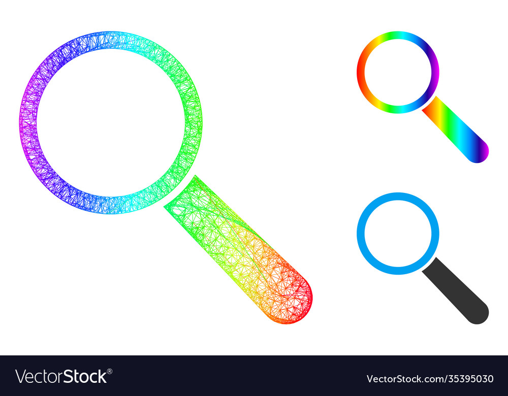 Rainbow net gradient search tool icon vector image Rainbow net gradient search tool icon
