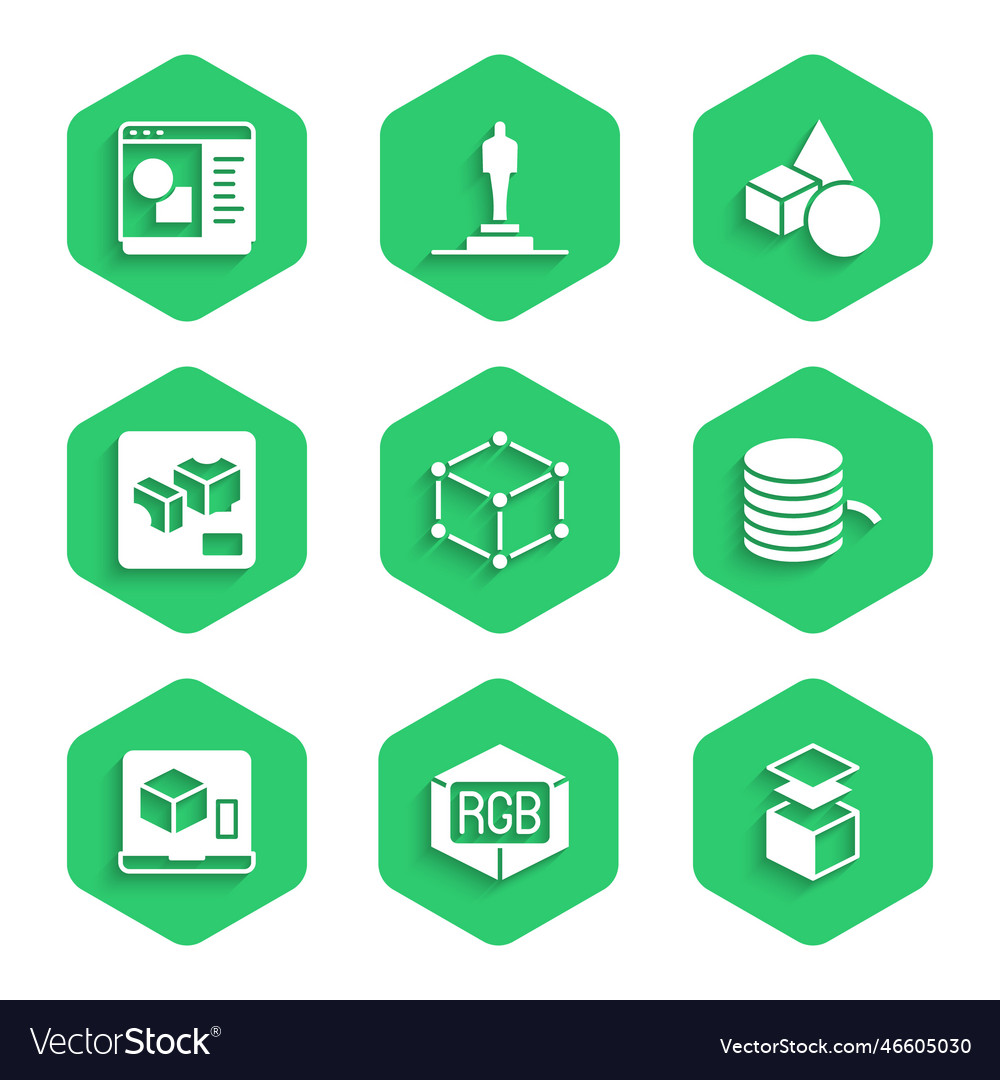 Set isometric cube rgb and cmyk color mixing vector image Set isometric cube rgb and cmyk color mixing