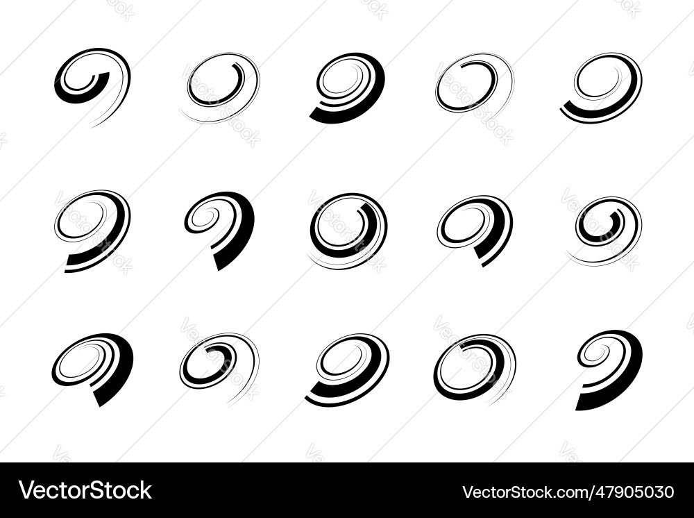Spiral design elements Royalty Free Vector Image