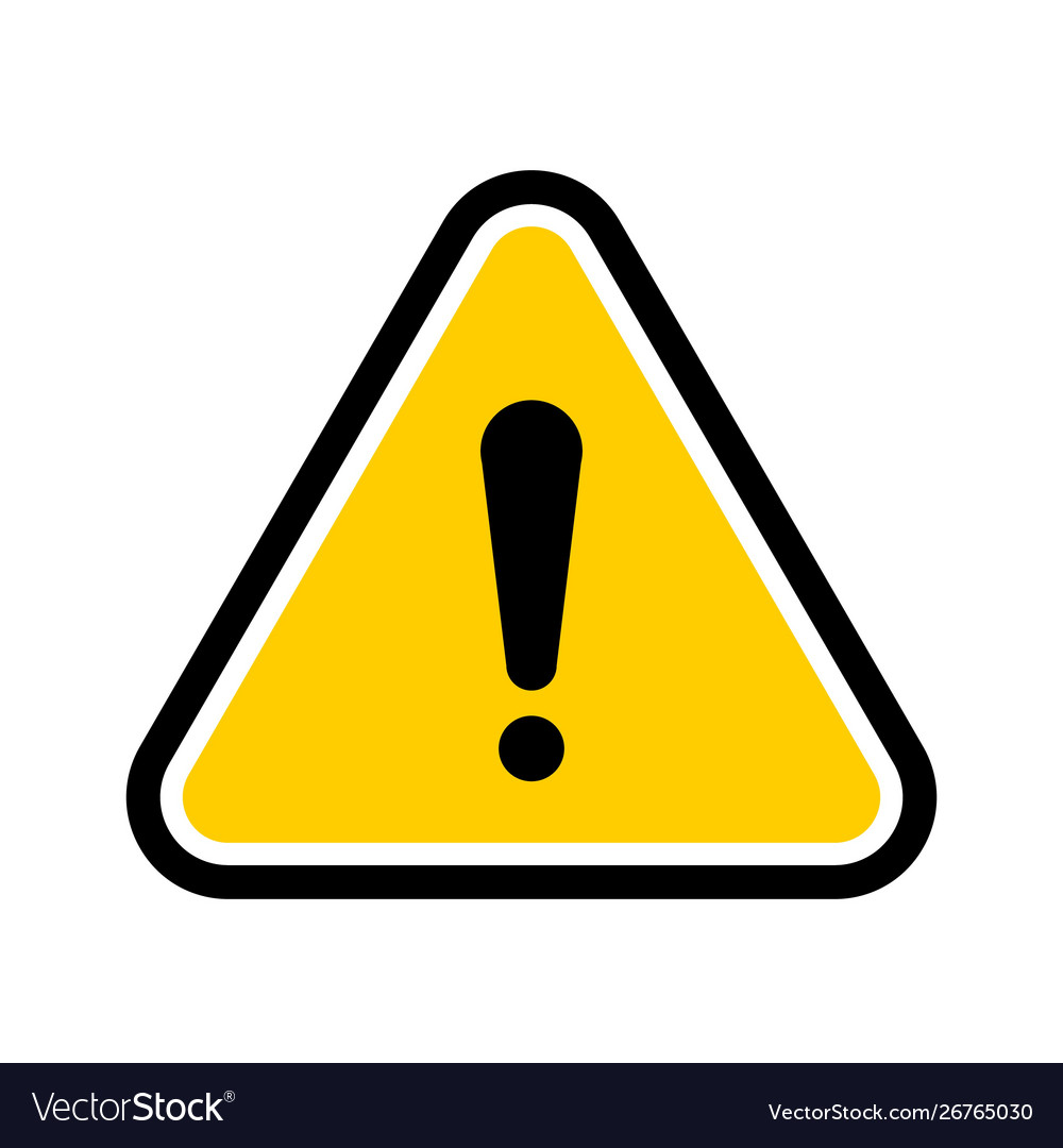 Yellow triangular hazard warning symbol Royalty Free Vector