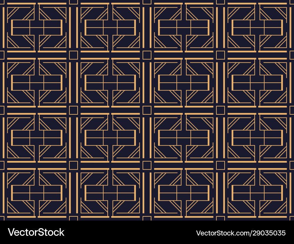 Art deco seamless pattern linear geometric Vector Image