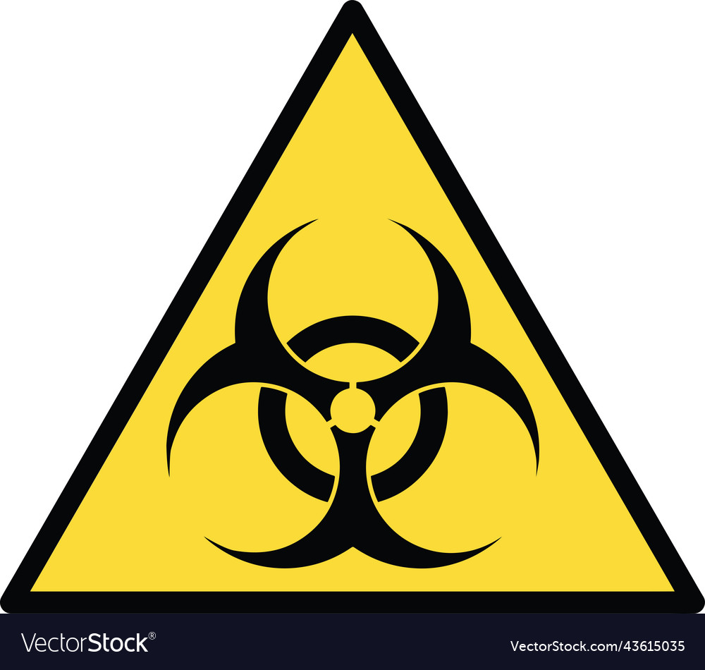 Biohazard text caution warning danger sign Vector Image