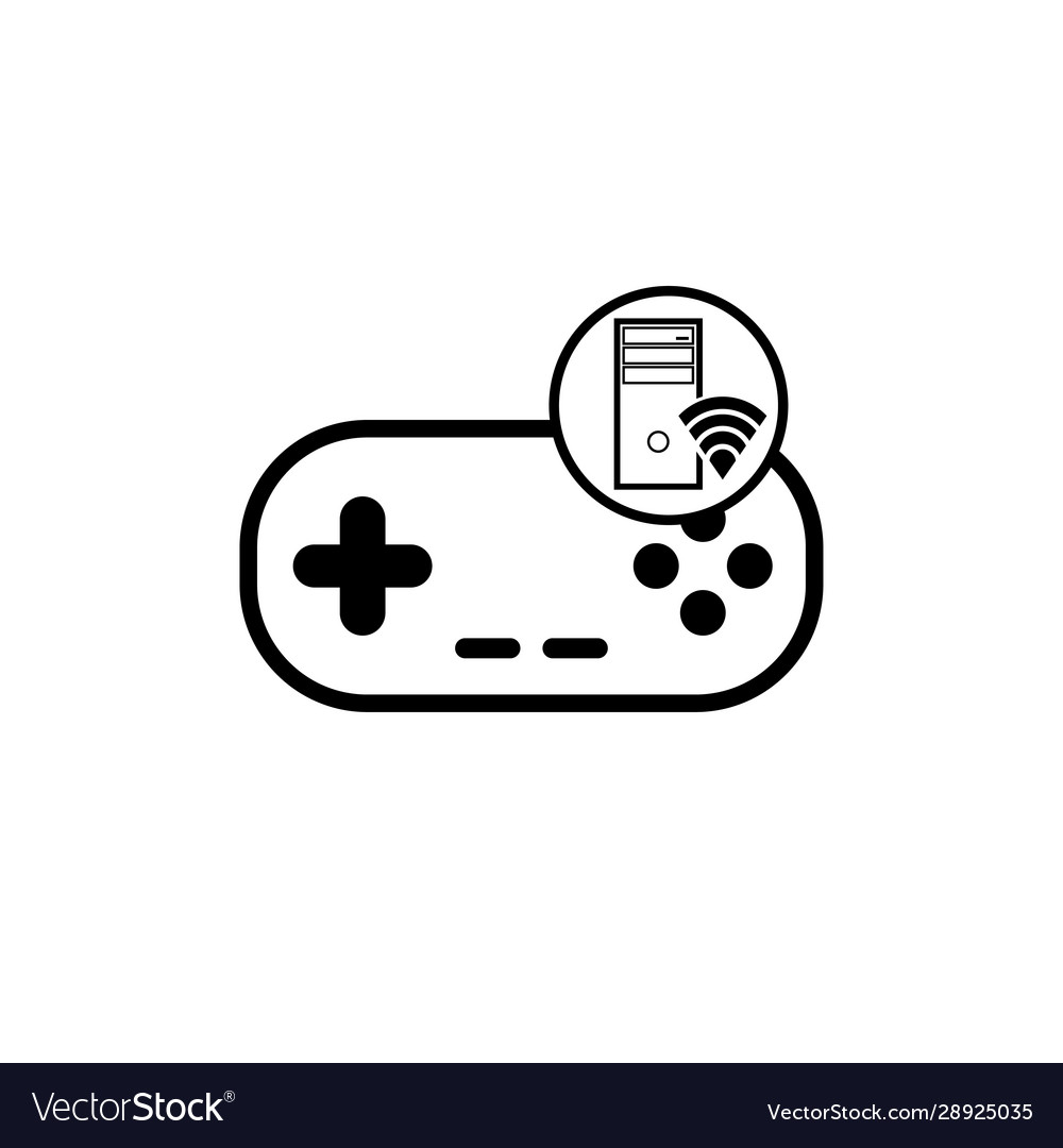 Computer with wifi and gamepad - eps ten vector image Computer with wifi and gamepad - eps ten