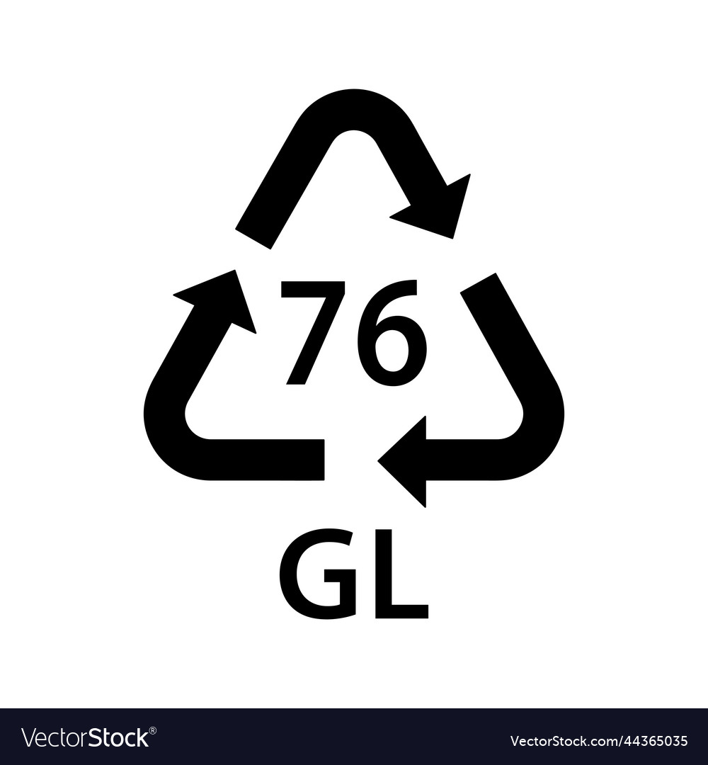 Glass recycling code gl 76 leaded symbol