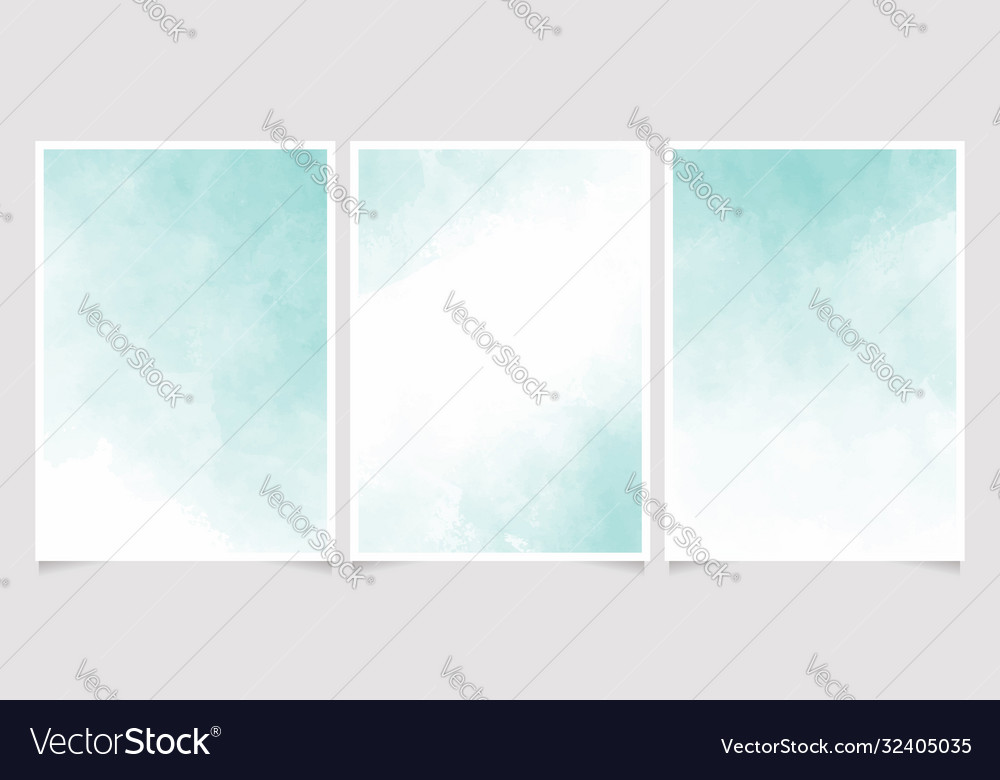 Green pastel watercolor wet wash splash 5x7 Vector Image