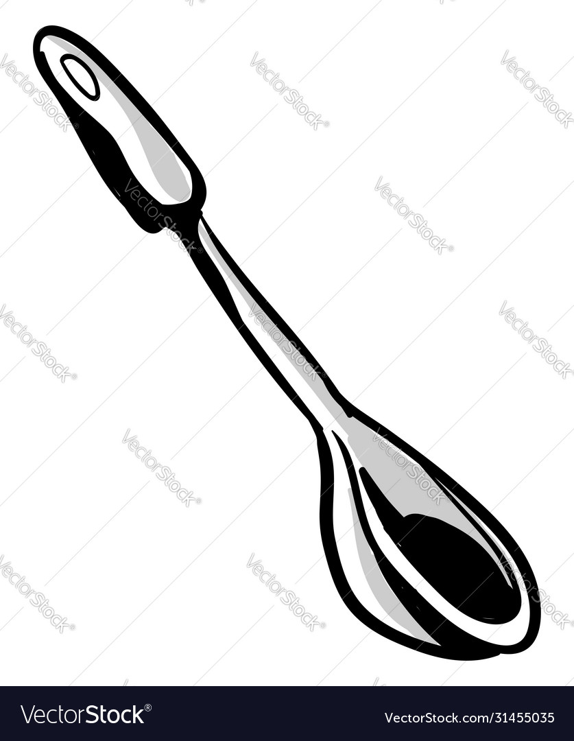 Ladle drawing on white background Royalty Free Vector Image