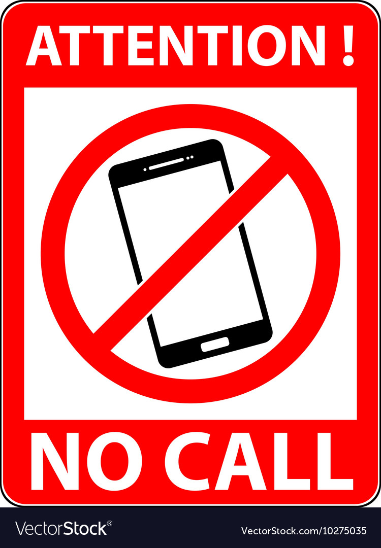 No phone telephone prohibited symbol Royalty Free Vector