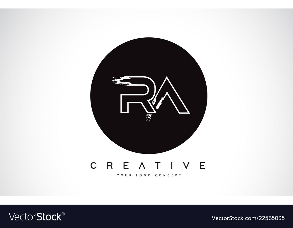 Ra modern leter logo design with black and white