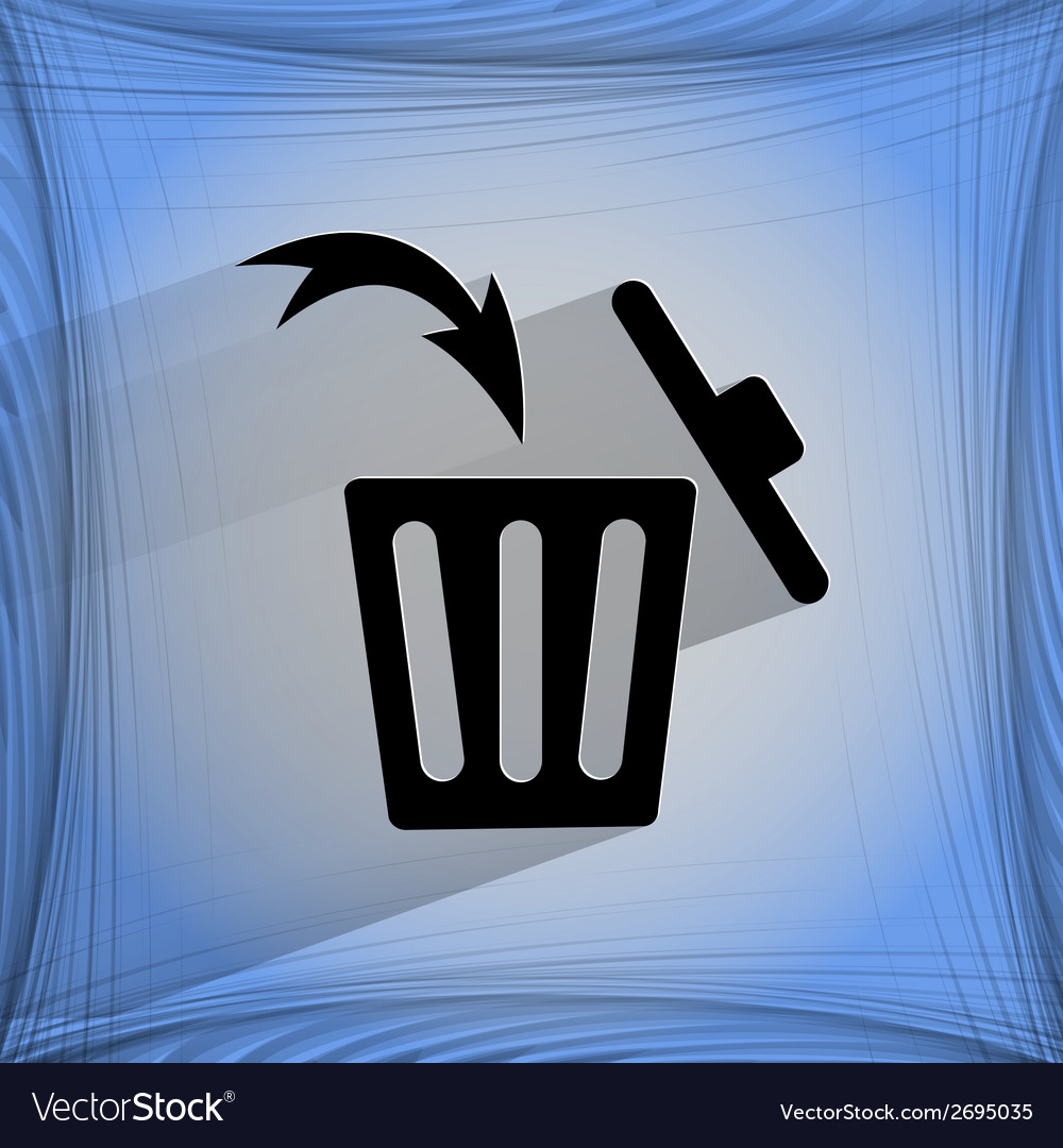 Trash bin flat modern web button