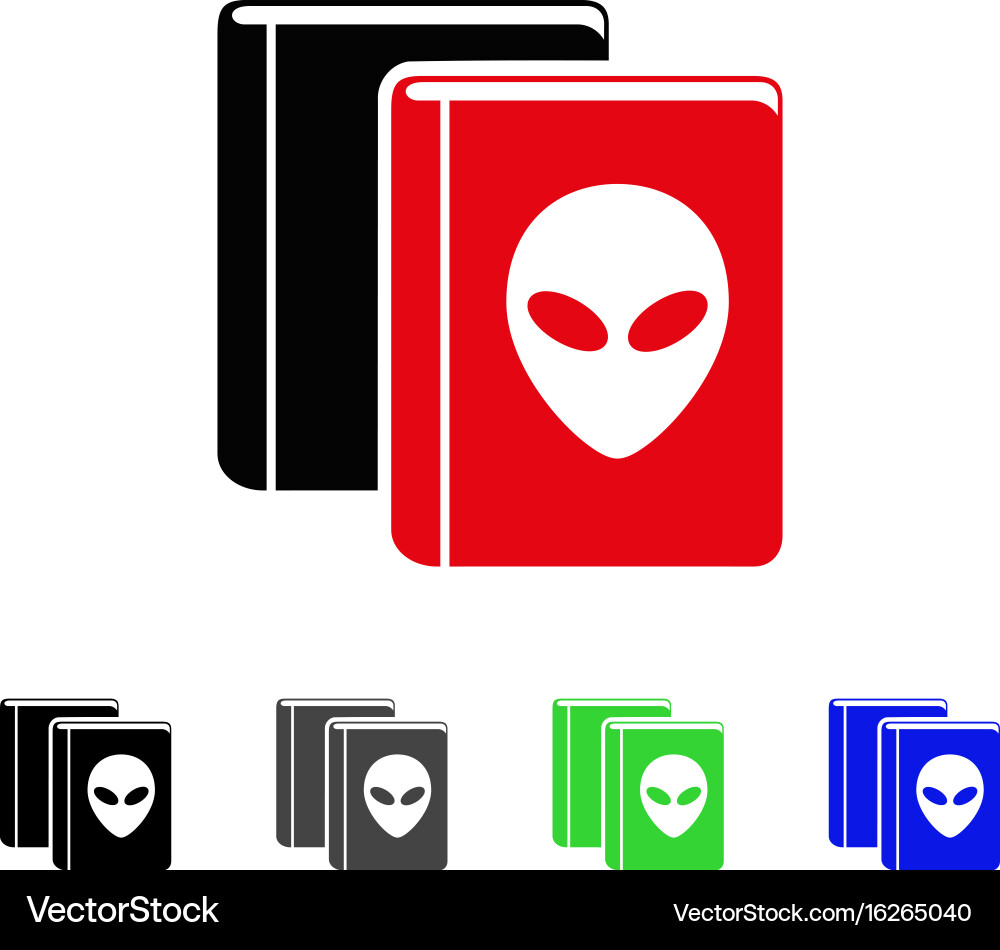 Alien library flat icon Royalty Free Vector Image