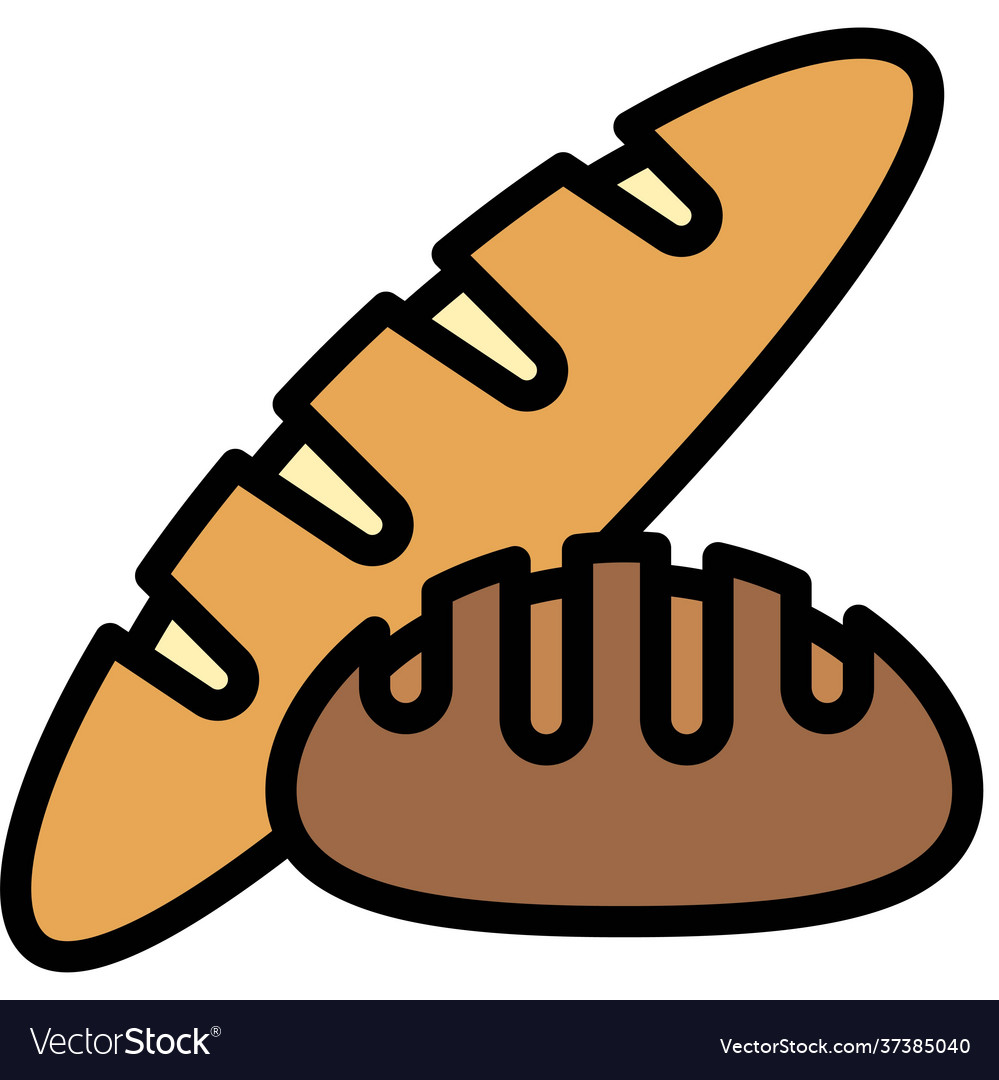 Baguette Icon Bakery And Baking Related Royalty Free Vector