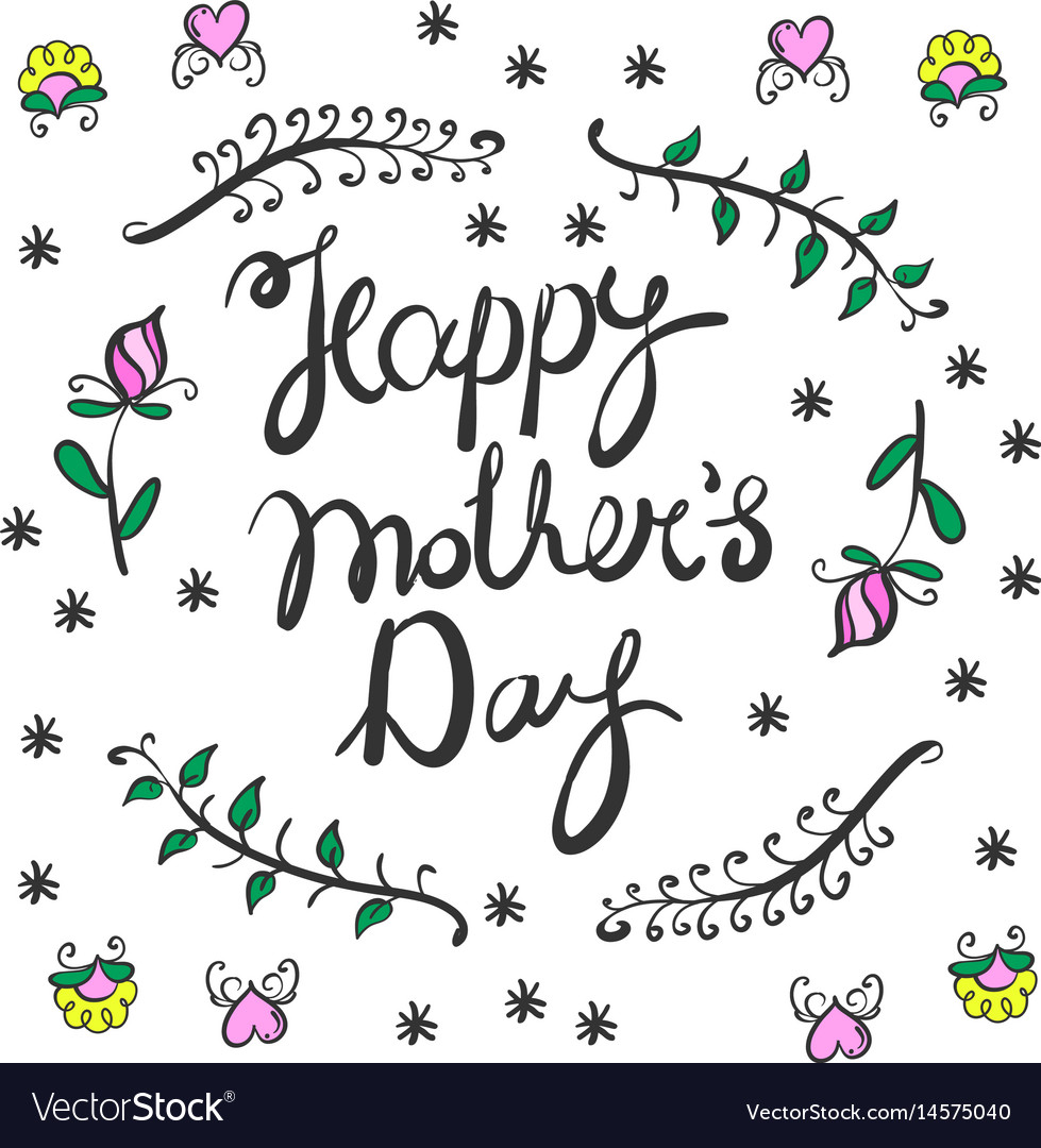 Happy mothers day card style Royalty Free Vector Image