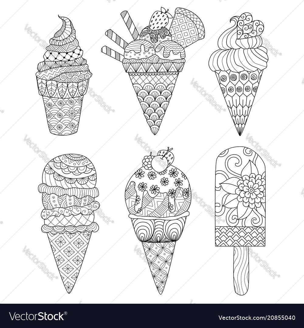 Download Ice cream coloring book Royalty Free Vector Image