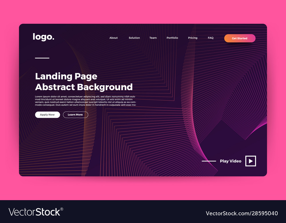 Landing page abstract background Royalty Free Vector Image