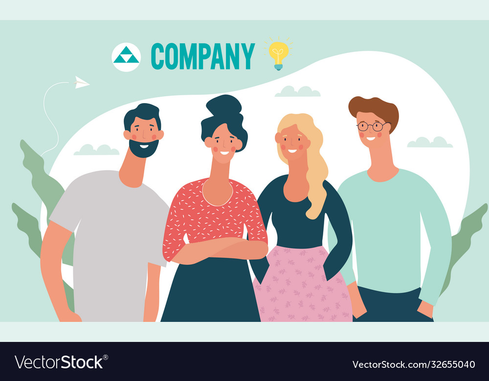 Meet the company business team concept vector image Meet the company business team concept