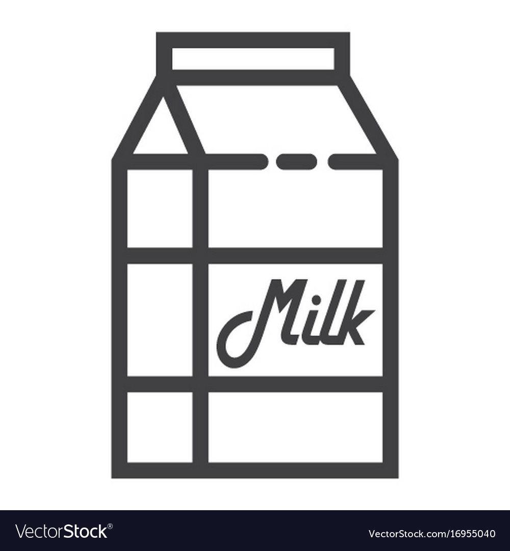 Milk line icon food and drink dairy sign Vector Image